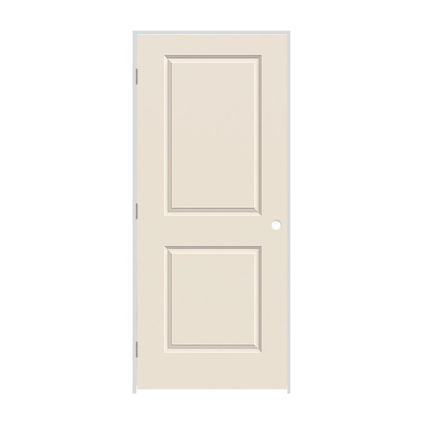 Codel Doors 18" x 80" x 1-3/8" Primed 2-Panel Carrera Molded Hollow Core 4-9/16" RH Prehung Door w/Stn Nckl Hngs 1668MHCCARRH154916